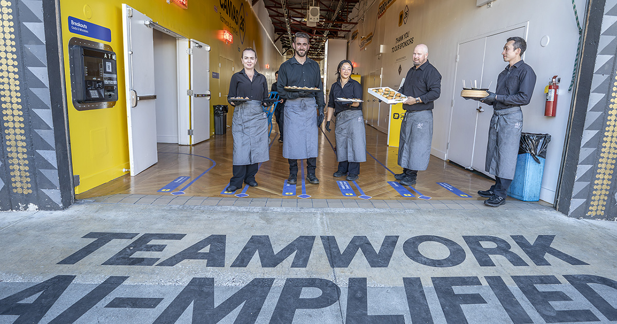 Miro's “Teamwork Amplified” branding welcomed attendees to the conference at The Midway.