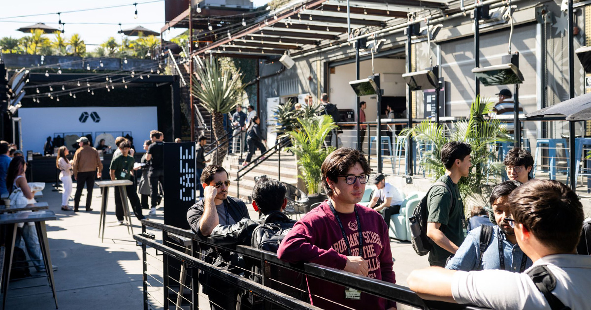 Outdoor Patio socializing at Modal Runtime