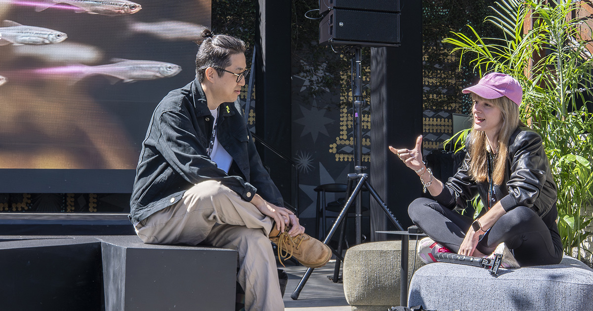 Campus-style events create more movement, discovery, and informal connection. Outdoor Patio event space at Upscale Conf 2026 at The Midway