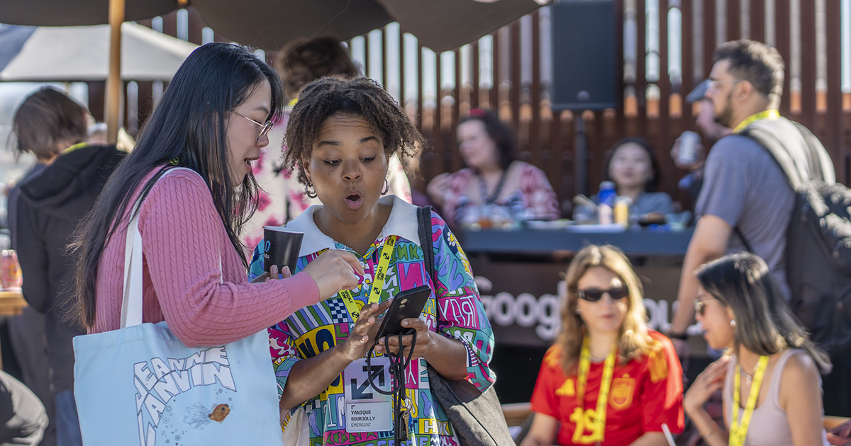 Conference Attendees Networking in a Third Space at The Midway San Francisco